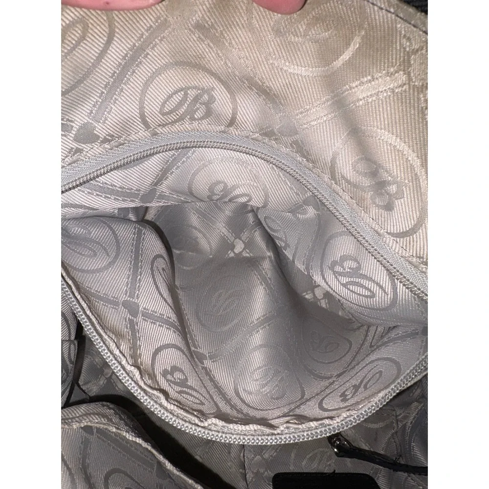 Brighton Metallic Pewter Perforated Leather Tote Crossbody Bag F356325‎